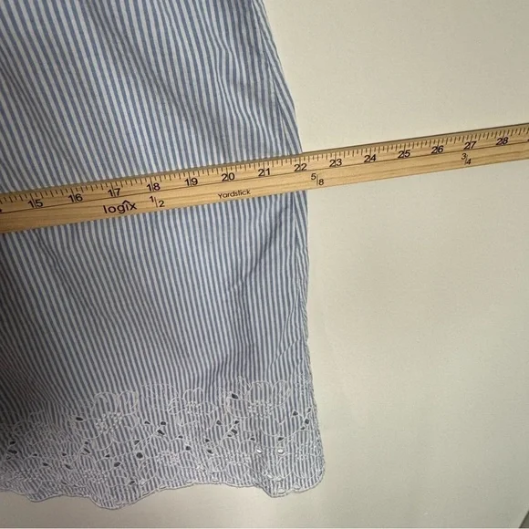 Soma 100% Cotton Embroidered Sleep Dress Striped Size M Cottage Core Floral - Picture 9 of 9